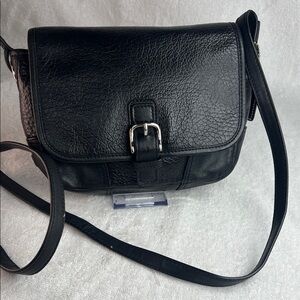 Coach 2014 Black Leather adjustable crossbody Bag
